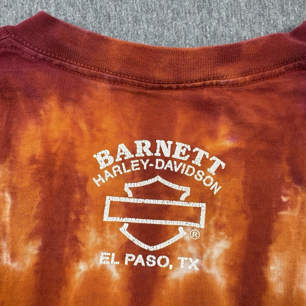 Harley Davidson Shirt XL Tie Dye Long Sleeve USA Motorcycle Flame Vtg Texas - Picture 12 of 15